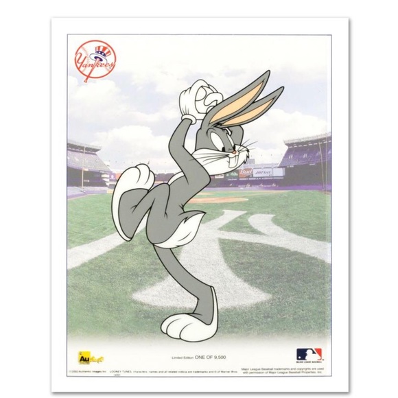 New Bugs Bunny Pitching With The Yankees Wall Art